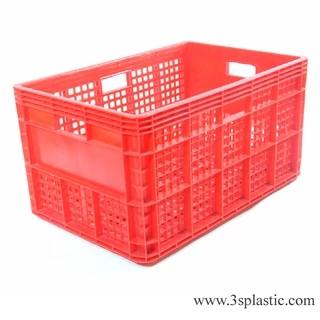ตะกร้า โปร่ง ขนาด 37.0 x 55.5 x 30.5 ขนาดบรรจุ25kg.เกรดอุตสาหกรรม ผลิคจากพลาสติกใหม่ ใช้ห้องเย็นได้
