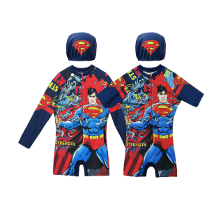 DC ชุดว่ายน้ำเด็ก swimwear ชุดว่ายน้ำเด็กลายการ์ตูน ซุปเปอร์แมน SUPERMAN ชุดว่ายน้ำ ผ้าคุณภาพดี รุ่นเด็กโต