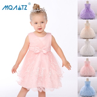 Mqatz Baptism 1st Birthday ชุดเดรสลูกไม้ สไตล์เจ้าหญิง สําหรับเด็กผู้หญิง อายุ 3-24 เดือน