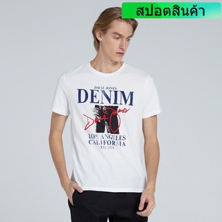 DAVIE JONE เสื้อยืดพิมพ์ลาย สีขาว Graphic Print T-hirt in white TB0175WH เสื้อยืดผ้าฝ้าย