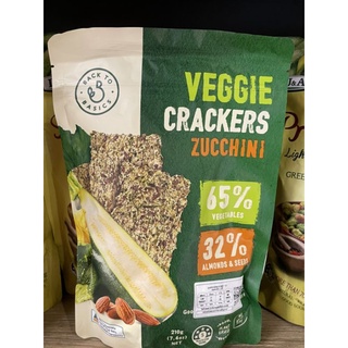 แบดทูเบสิดแดรกเกอซูกนีอบ 210 กรัม VEGGIE CRACKERS ZUCCHINI  BacktoBasicCrackerZucchini210g