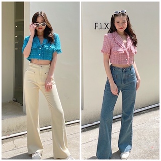 Goddessshop Two pockets jeans กางเกงยีนส์ทรงกระบอก #1229