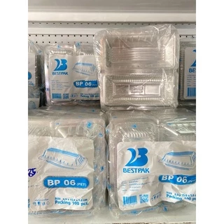 (100ชิ้น) กล่องใสใสเบเกอรี่ กล่องขนม กล่องอาหาร เบอร์ BP06