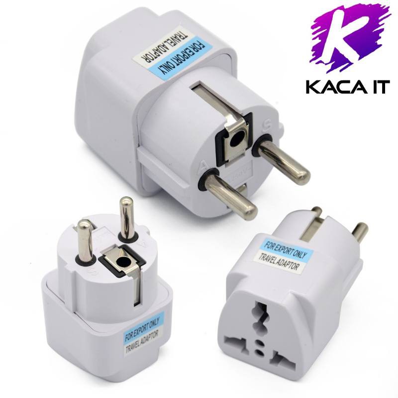 Plug แปลงเกาหลี 2ขา กลม 1ชิ้น Universal EU UK UK EU ยูโร KR Travel Adapter เดินทาง อะเเดปเตอร์ สีขาว