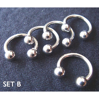 1.6mm ขาย 1 ชิ้น Punk Lip Rings Tragus Jewelry Body Piercing Circular Stainless Steel Stud Earrings Fashion Septum Nose