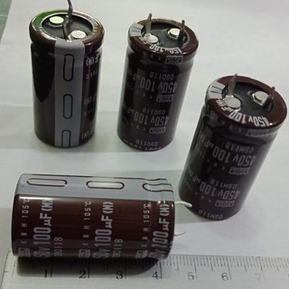 100UF 450V NIPPON/JAPAN สีน้ำตาล105C ขนาด23x40mm แท้-ใหม่คุณภาพเต็ม100% ขายแพ็ค1 ตัว