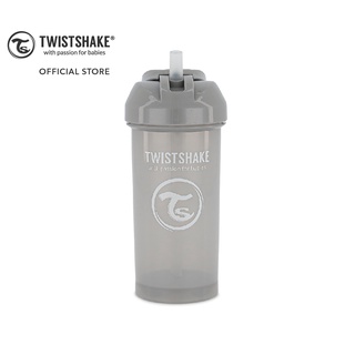 Twistshake Straw Cup แก้วน้ำสำหรับเด็ก มีหลอดดูด ป้องกันการหกเลอะเทอะ 360ml (สีเทา/Pastel Grey)