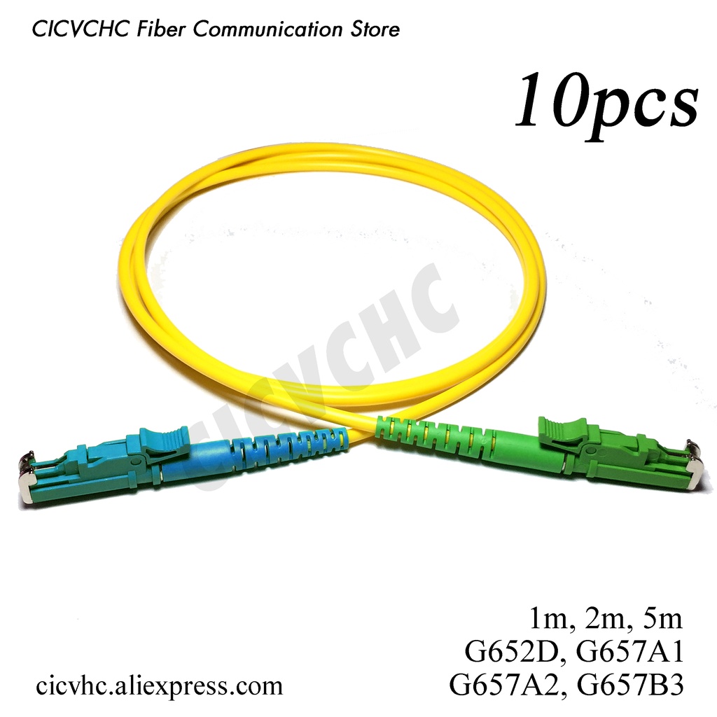 10pcs LSH(E2000)/APC-LSH(E2000)/UPC Fiber Patchcord-SM(9/125) G657B3, G657A2, G657A1 or G652D-1m, 2m or 5m-3.0mm Cable J