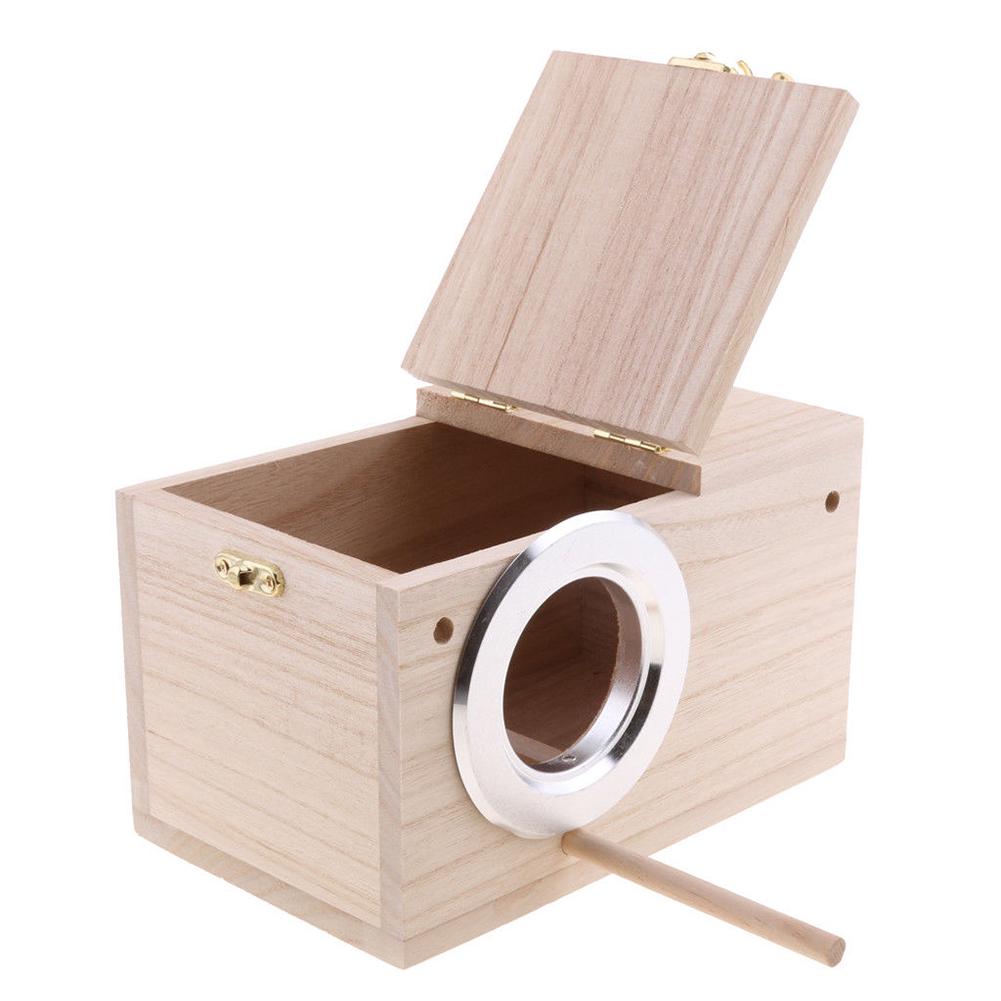 Breeding Wooden Nest Box Bird Nesting Budgie House For Lovebirds 5MUU