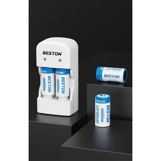 ถ่านชาร์จ BESTON BST-(CD643+CR123A) 2X 650mAh 2ก้อน + ที่ชาร์จ