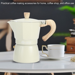 Helper Homemall moka pot โมก้าพอตอิตาเลี่ยน150ML/300ML เครื่องชงกาแฟหม้อกาต้มน้ําอลูมิเนียมแปดเหลี่ยมสําหรับร้านค้าสีเหลือง