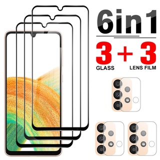 6in1 Full Cover Tempered Glass Case For Samsung galaxy A33 5G Samsung A33 A73 A53 A23 A13 A03S A03 Core Camera Protective Film