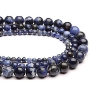 Sodalite สร้อยคอลูกปัดสีฟ้าธรรมชาติ