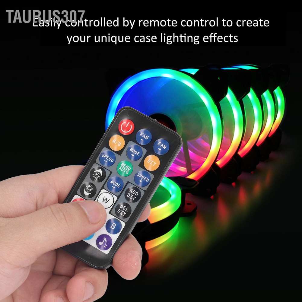 Taurus307 3Pcs RGB Case Fan 120mm Super Quiet Multiple Light Modes Shockproof Design PC Fans with Controller Screws #8