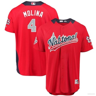 เสื้อกีฬาเบสบอล แขนสั้น ลายทีม Molina 2018 MLB All-Star Cardinals สําหรับผู้ชาย และผู้หญิง