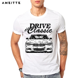 เสื้อยืดอินเทรนด์ผู้ชายอินเทรนด์ผู้หญิงTuxinhe Drive The Clic Car F30 เสื้อยืดลําลอง แขนสั้น พิมพ์ลายรถยนต์ สีขาว แฟชั่น