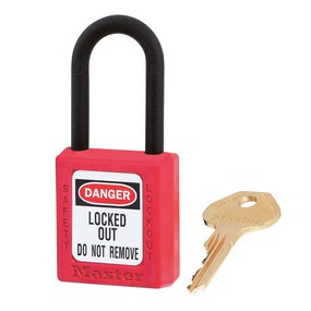 แม่กุญแจไม่นำไฟฟ้า Master Lock รหัส 406สีแดง