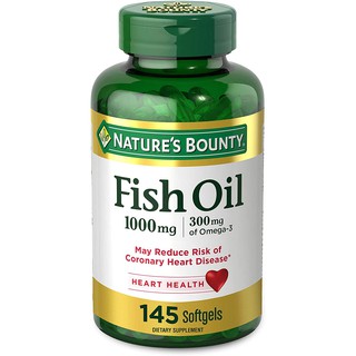 Nature’s Bounty Fish Oil, 1000mg, 300mg of Omega-3, 145 Rapid Release Softgels