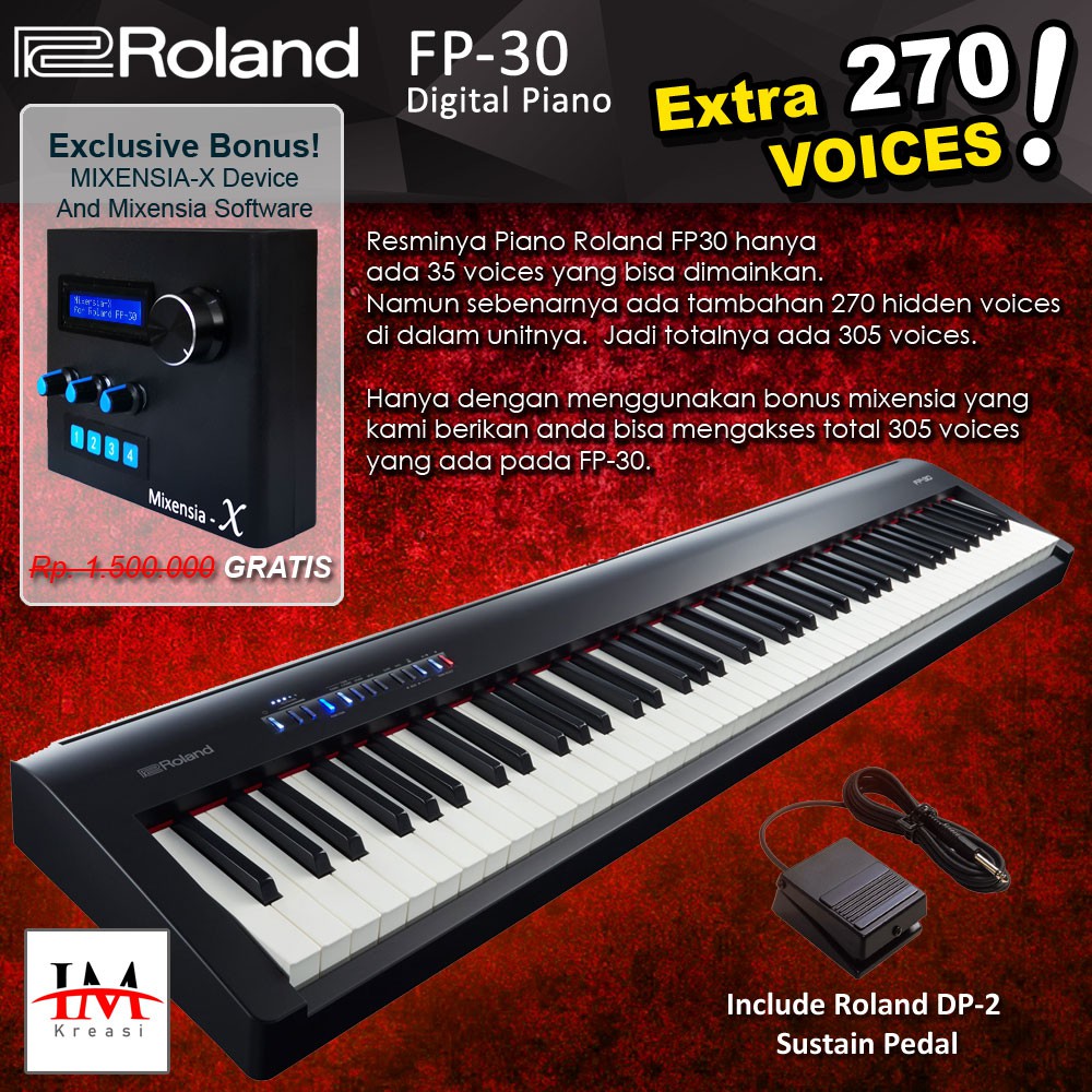 Roland Fp30 Bundle Mixensia X Fp 30 เป ยโนด จ ตอลเคร องดนตร ค ณภาพ