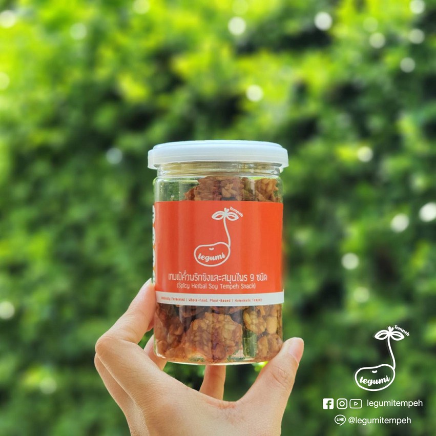 เทมเป้คั่วพริกขิงและสมุนไพร 9 ชนิด | Herbal Soy Tempeh Snack by Legumi Tempeh (เลกูมี่ เทมเป้)