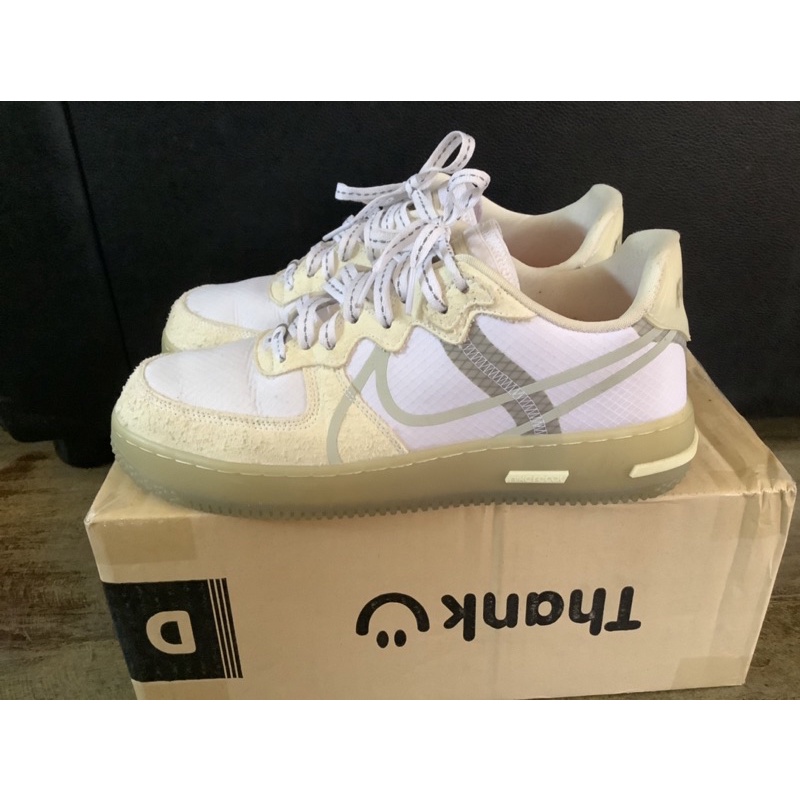 air force 1 react white light bone