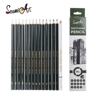SeamiArt ดินสอสเก็ตช์ 6 H - 12 B 14 ชิ้น / ชุด