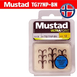 เบ็ดสามทาง Mustad ULTRA POINT เบ็ด TG77NP-BN Jaw lock TRIPLE GRIP Hooks