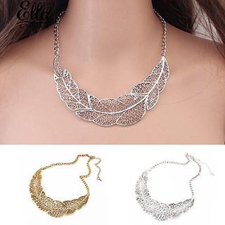 เลดี้ชาติพันธุ์ StyleHollow Cutout Leaves สร้อยคองบการเงินจี้