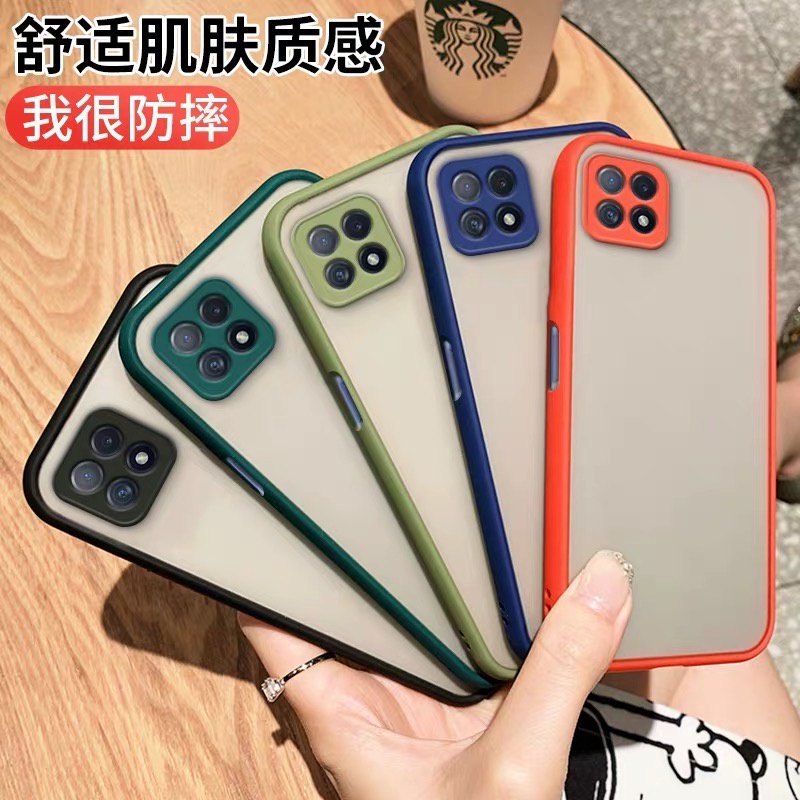 12 Case OPPO A15 เคสออฟโป้ oppo A16 เคสกันกระแทก ขอบสีหลังด้าน สินค้าพร้อมจัดส่ง