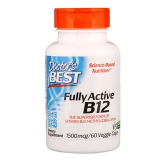 วิตามินบี12 Doctors Best, Best Fully Active B12, 1500 mcg, 60 Veggie Caps