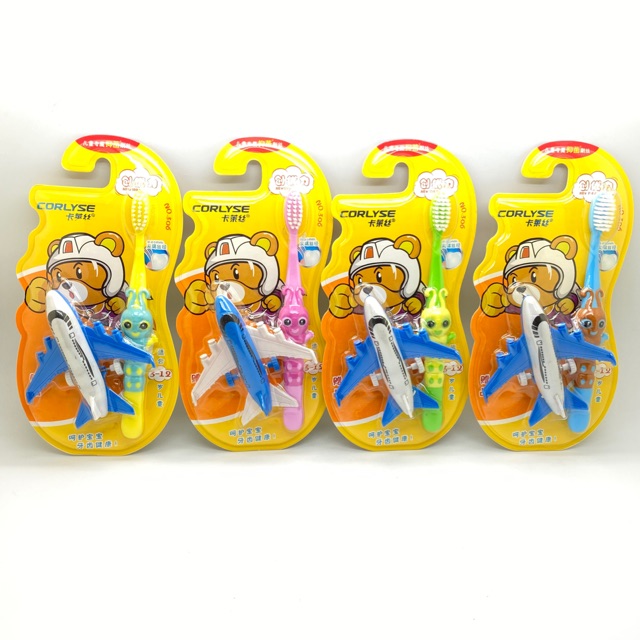 Kentoyshop แปรงสีฟันเด็กปลาหมึก & ของเล่นเครื่องบิน ฝึกกล้ามเนื้อมือ