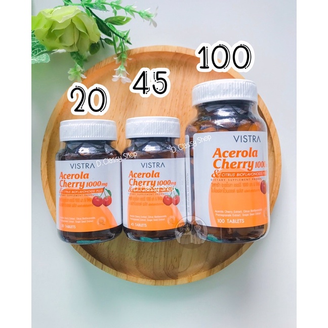 [20,45,100,150เม็ด,Imu Pro C &หมดอายุ พ.ศ.2570] Vistra Acerola Cherry 1000 mg วิสทร้า อะเซโรลาเชอรี่ 1000 มล.