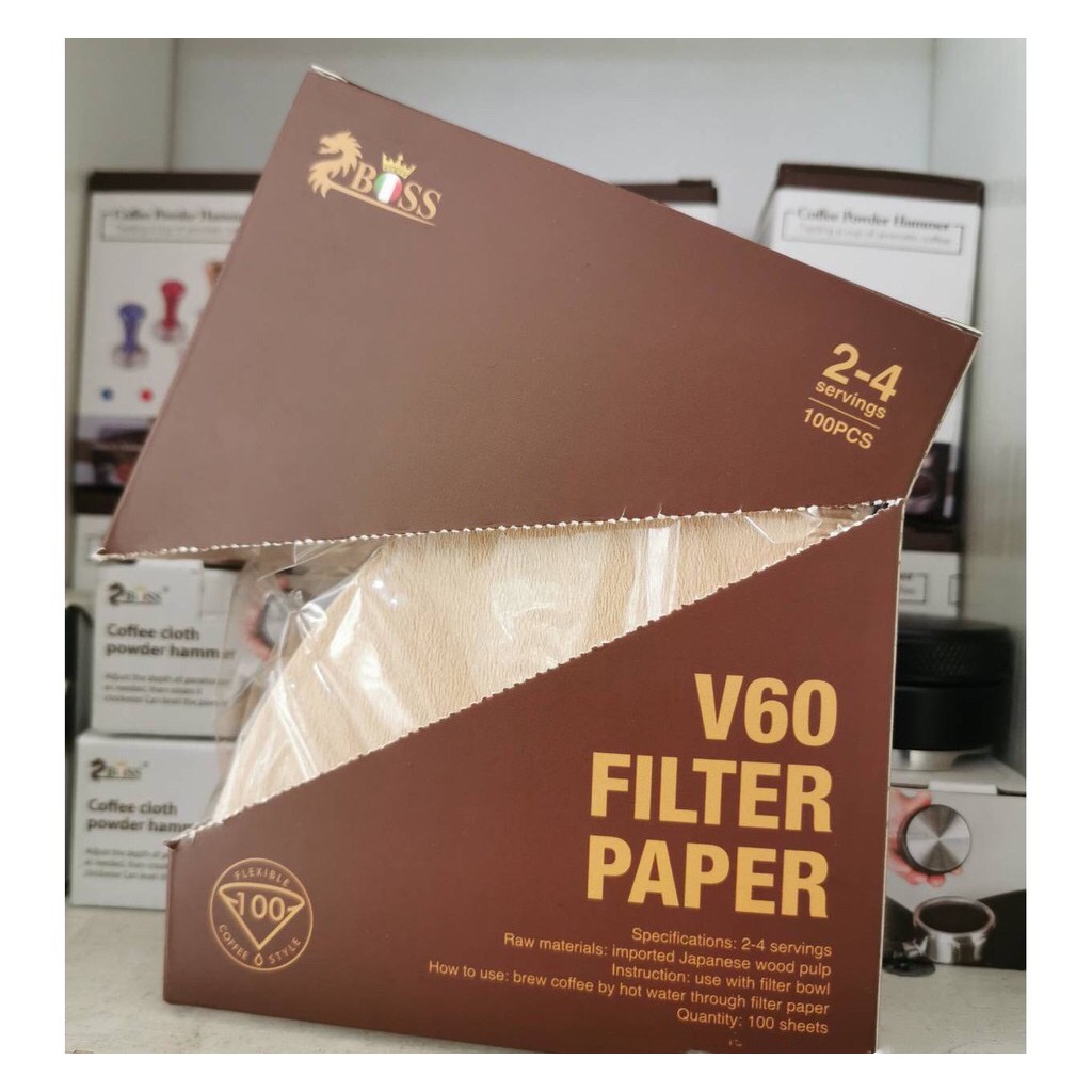 กระดาษกรอง V60 filter กาแฟ ดริป กาแฟสด แพค100แผ่น V60 filter Paper ***สินค้ามีพร้อมส่ง***