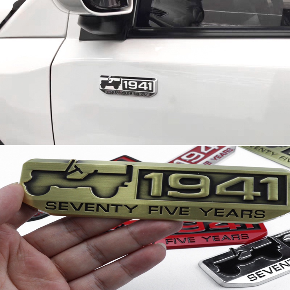 JEEP 1941 สติ๊กเกอร์ติดรถ 75 ปีแต่งรถคลาสสิคโลโก้รถยนต์ครบรอบ JEEP 75 คู่มือ Wrangler Freelance Gran