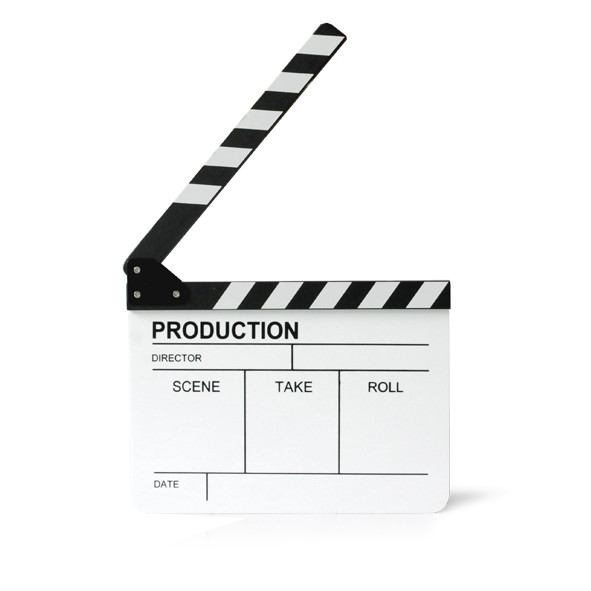 Professional Acrylic Video Slate board Action Clapper board เวอร์ชันภาษาอังกฤษสีขาว