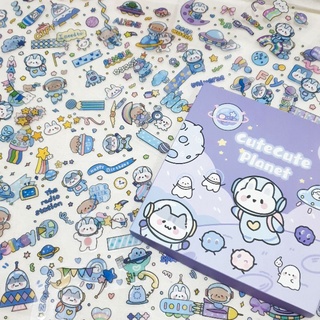[ พร้อมส่ง ] สติ๊กเกอร์ใส สติ๊กเกอร์ตกแต่ง คละลาย