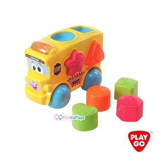 🔥รับคืน 10% Coins  |ของแท้ 🔥 Playgo 2107 รถโรงเรียนบล็อคกิจกรรม FUN BUS SHAPE SORTER