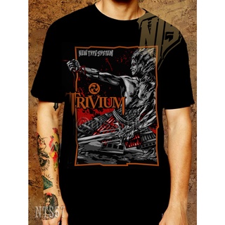 ผ้าฝ้าย 100% 57 Trivium ROCK เสื้อยืด เสื้อวง เสื้อดำ สกรีนลายอย่างดี ผ้าหนานุ่ม ไม่หดไม่ย้วย  T SHIRT S M L XL XX