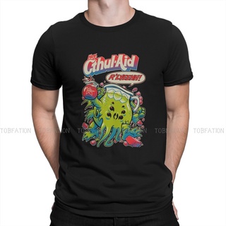 เสื้อยืดวินเทจเสื้อยืดคอกลม ผ้าฝ้าย ขนาดใหญ่ พิมพ์ลาย Cthulhu Mythos CTHUL-AID สไตล์ฮาราจูกุ สําหรับผู้ชายS-5XL