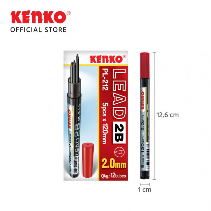 KENKO PENCIL LEAD PL-212 (2.0 MM X 120 MM ) - 1 DOZEN