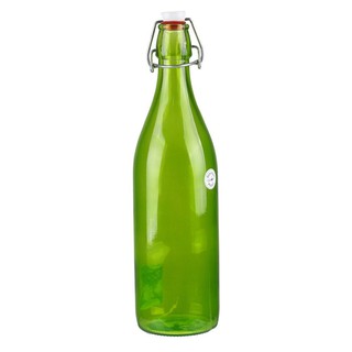 ขวดน้ำแก้ว BORMIOLI GIARA 1 ลิตร ฝาล็อก สีเขียว  GLASS 1L GREEN