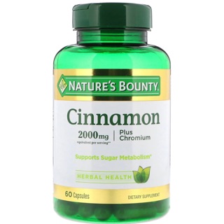 อบเชยเทศ (Cinnamon)+ Chromium 2000 mg 60 capsule หรือ 1000mg+magnesium +biotin 90 capsules