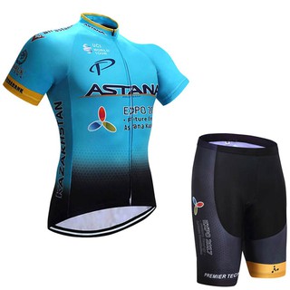 GF Astana ชุดปั่นจักรยานลายทีม (สีฟ้า/ดำ)