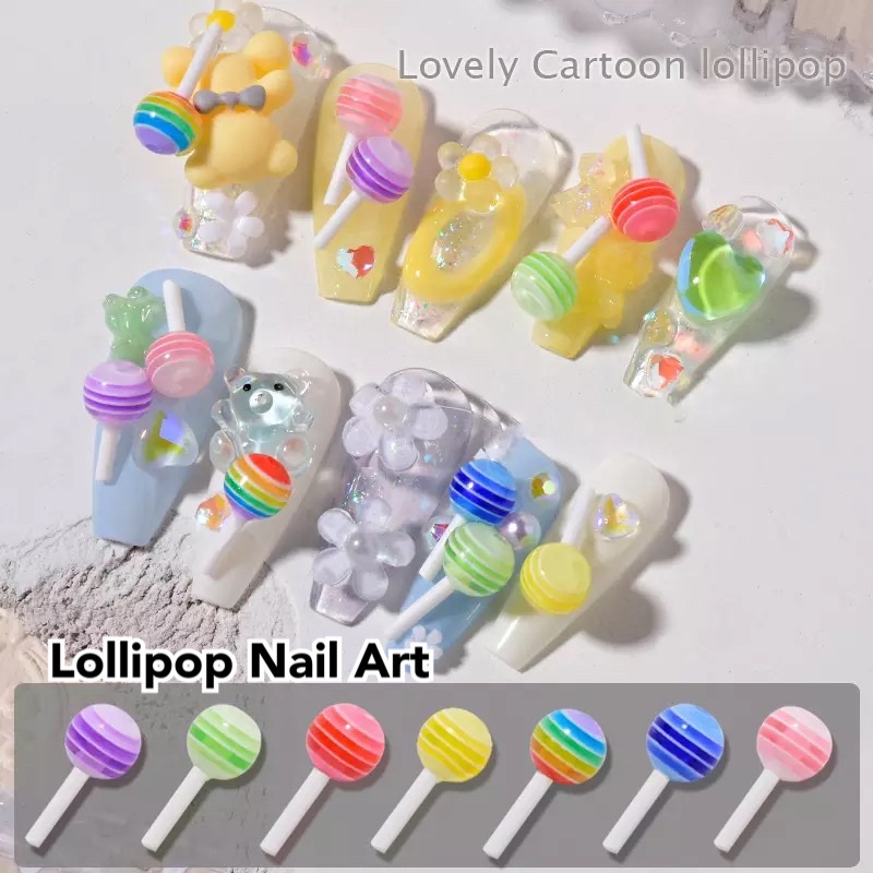 🎀30ชิ้น เรซิ่น ของแต่งเล็บ อมยิ้ม หมี โบ ใช้ติดเล็บ DIY Aurora Bowknot 3D Nail Art - รูปที่ 2