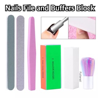 🪴ตะไบขัดเล็บ บล็อกเงา บับโฟม Double-sided Nail File for gel nails