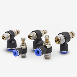 1/8" 1/4" 3/8" 1/2" Male Thread To OD 6mm 8mm 10mm 12mm Pneumatic Speed Flow Controller Gas Airflow Limit Valves