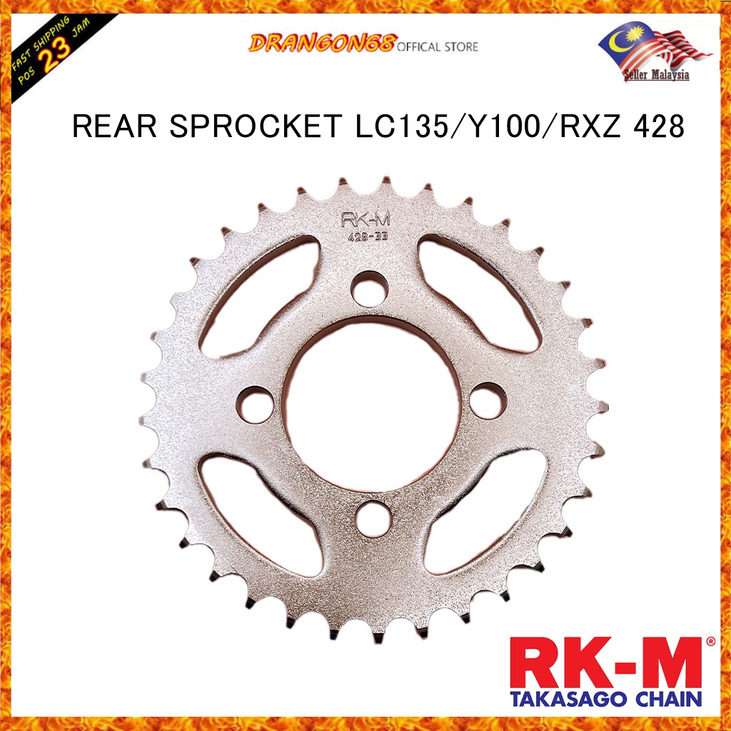 RKM SPOCKET YAMAHA Y100 / Y110/ RXZ/ SRL110/ LC135 V1 V2 V3 V4 V5 V6 V7 V8 / Y125Z / LAGENDA 115 FI 