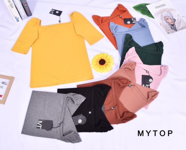 MY​TOP​💋Code: G191 เสื้อยืดแขนศอก แต่งสม๊อกแขน งานสวยน่ารักมากค่ะ - รูปที่ 6