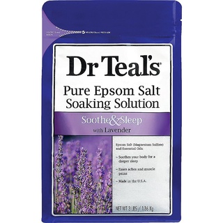 [ของแท้ 100%] DR.TEAL PURE EPSOM SALT SOAKING SOLUTION SOOTHE &amp; SLEEP WITH LAVENDER 1.36 kg