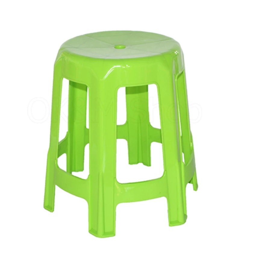 OL&P shop เก้าอี้พลาสติก6ขา(เกรดA)สีเขียวกว้าง46×46ซม.สูง45ซม.